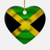 Black Green Gold Jamaica Heart Flag Ornament (Achterkant)