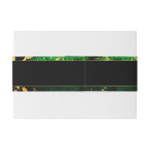 Black Green Gold Monogrammed Wedding Uitnodigingen Wikkel (Achterkant Voorbeeld)