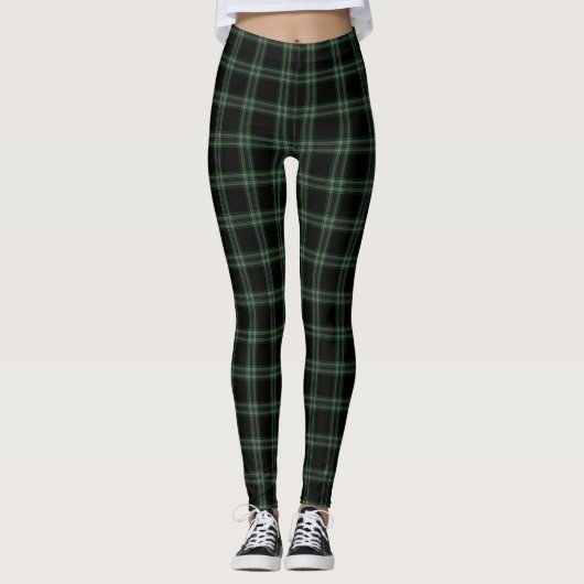 Black Green Grey Tartan Pset Leggings (Voorkant)