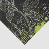 Black & Green Hand-Drawn Floral Script Decoupage  Tissuepapier (Detail)