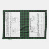 Black Green Kerstmis Gingham Pset Family Recipe Theedoek (Horizontaal)