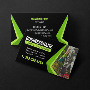 Black & Green Landscaping Maaien Onderhoud Gazons Visitekaartje