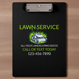 Black Green Lawn Care and Service Professional Klembord