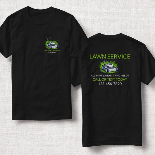 Black Green Lawn Care en Service Professional T-shirt
