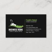 Black Green Lawn care Landschapsmaaiservice Visitekaartje (Voorkant)