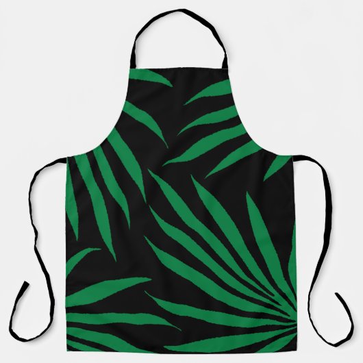 Black Green Leaf Tribal Pattern Afrika Schort (Voorkant)