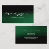 Black Green Makeup Artist Script Visitekaartje (Voorkant / Achterkant)