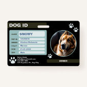 Black Green Modern Dog ID Label: eenvoudig en stij Badge (Voorkant)
