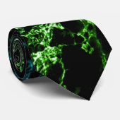 Black Green Neon Marble Stropdas Modern (Opgerold)
