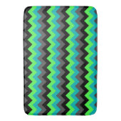 Black Green Ombre Chevrons Large Bath Mat (Voorkant Verticaal)