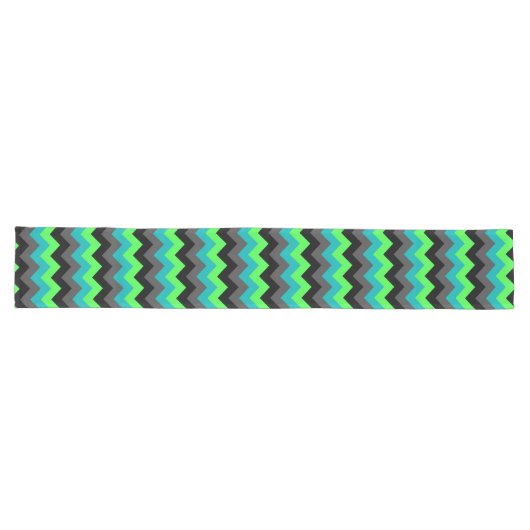Black Green Ombre Chevrons Large Table Runner Lange Tafelloper (Horizontaal)