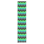 Black Green Ombre Chevrons Small Table Runner Korte Tafelloper (Voorkant)