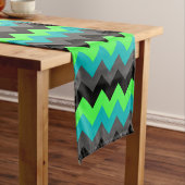 Black Green Ombre Chevrons Small Table Runner Korte Tafelloper (Voorbeeld)