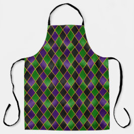 BLACK GREEN PAARS MARDI GRAS DIAMOND PATTERN SCHORT
