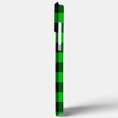 Black & Green Plaid Checked Modern Case-Mate iPhone Case (Achterkant / Links)
