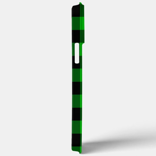 Black & Green Plaid Checked Modern Case-Mate iPhone Case (Achterkant / Rechts)