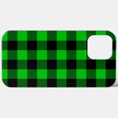Black & Green Plaid Checked Modern Case-Mate iPhone Case (Achterkant (horizontaal))