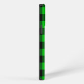 Black & Green Plaid Checked Modern iPhone Hoesje (Rechterkant)