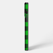 Black & Green Plaid Checked Modern iPhone Hoesje (Linkerkant)