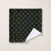 Black Green Polka Dot Bad Handdoek (Wasdoekje)