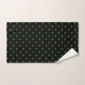 Black Green Polka Dot Bad Handdoek (Handdoek)
