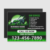 Black Green Professional Lawn Care Promo Magnet (Voorkant / Achterkant)
