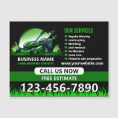 Black Green Professional Lawn Care Promo Magnet (Voorkant)