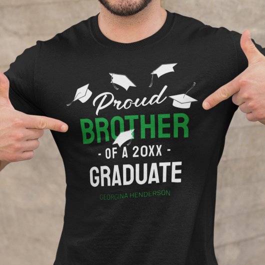 Black Green Proud Brother 2025 Afstuderen T-shirt