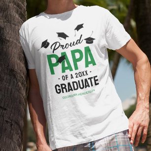 Black Green Proud Papa 2025 Afstuderen T-shirt