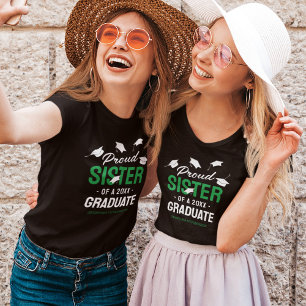 Black Green Proud Sister 2025 Afstuderen T-shirt