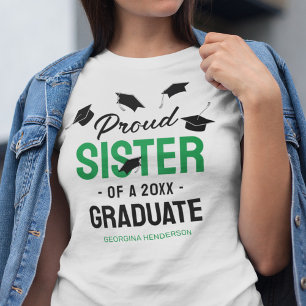 Black Green Proud Sister 2025 Afstuderen T-shirt