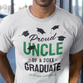 Black Green Proud Uncle 2025 Afstuderen T-shirt