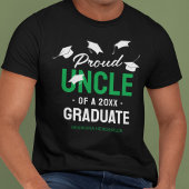 Black Green Proud Uncle 2025 Afstuderen T-shirt
