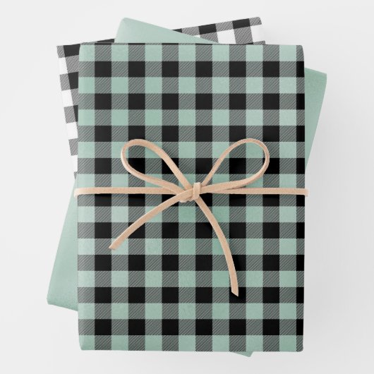 Black Green Pset Inpakpapier Vel (In situ)