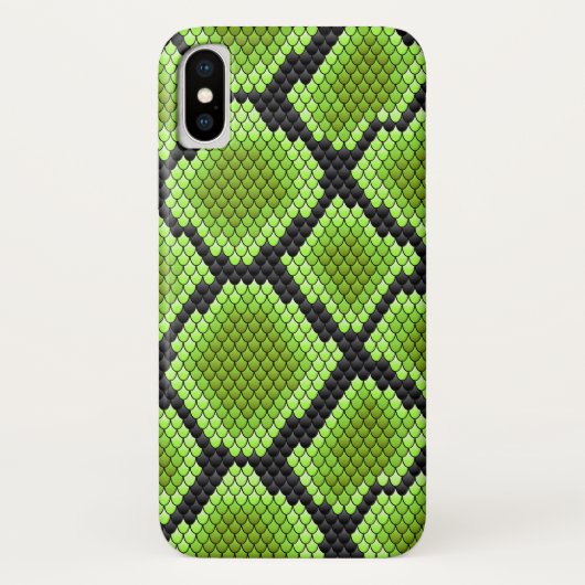Black Green Snakeskin Snake Serpent Case-Mate iPhone Case (Achterkant)