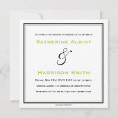 Black & Green Square Crest Invite Kaart (Achterkant)
