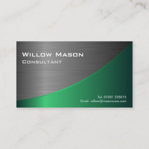 Black Green Stainless Steel Curved, Visitekaartje