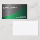 Black Green Stainless Steel Curved, Visitekaartje (Voorkant / Achterkant)