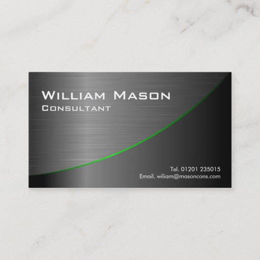 Black Green Steel Curved, Visitekaartje (Voorkant)