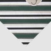 Black Green Stripes Kraft Monogram Letter Initiaal Tissuepapier (Detail)