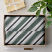 Black Green Stripes Kraft Monogram Letter Initiaal Tissuepapier (Geschenk)