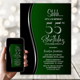 Black Green Surprise 55ste verjaardag Kaart