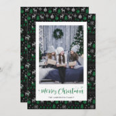 Black Green Ugly Sweater-fotokerstkaarten Feestdagenkaart (Voorkant / Achterkant)