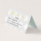 Black Green White Daisy Florist Professional Visitekaartje (Achterkant)