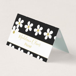 Black Green White Daisy Florist Professional Visitekaartje
