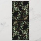 Black Greenery Botanical Eucalyptus Modern Wedding Menu (Achterkant)