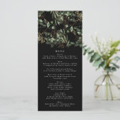 Black Greenery Botanical Eucalyptus Modern Wedding Menu (Staand voorkant)
