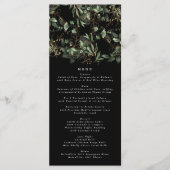 Black Greenery Botanical Eucalyptus Modern Wedding Menu (Voorkant)