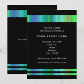 Black Greens Blues Elegant Party Event Uitnodiging (Voorkant / Achterkant)