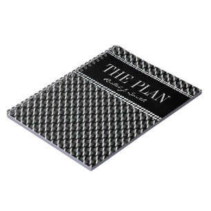 Black Grek Dark Textile Pattern Custom Notitieboek
